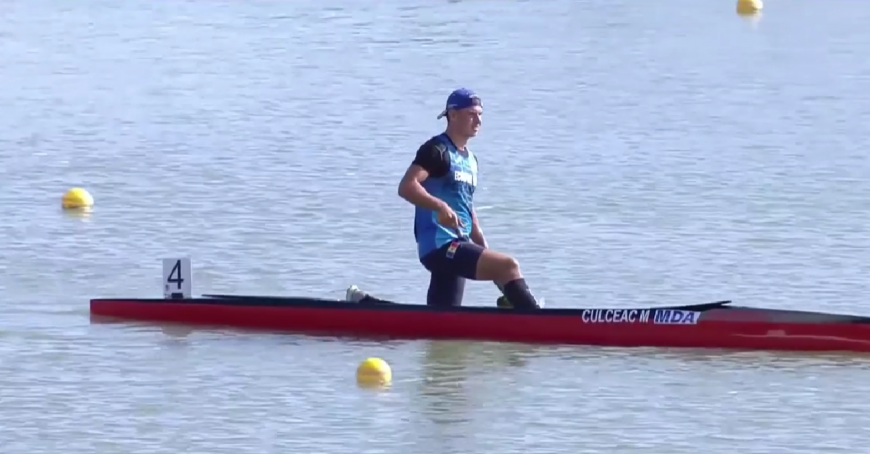 Moldovan rower Mihai Culcea climbs the podium again.  He won the bronze medal at the World Junior Championships